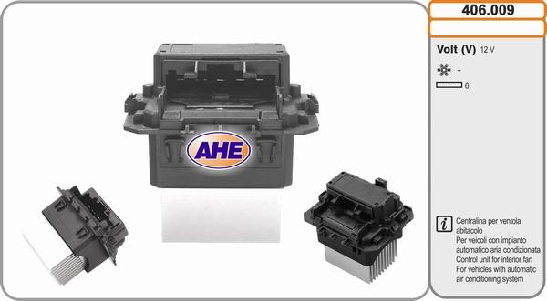 AHE 406.009 - Блок управління, ел.  вентилятор (охолодження двигуна) autocars.com.ua
