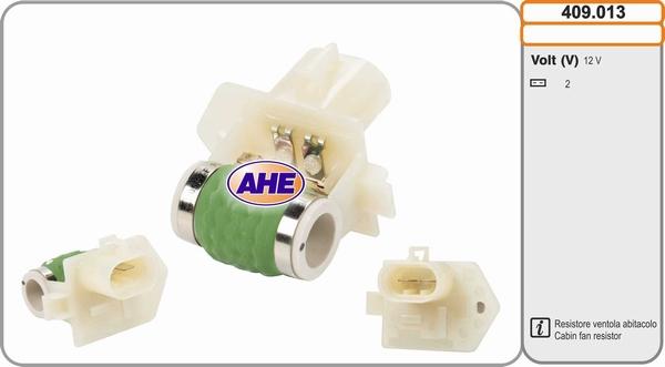 AHE 409.013 - Додатковий резистор, електромотор - вентилятор радіатора autocars.com.ua
