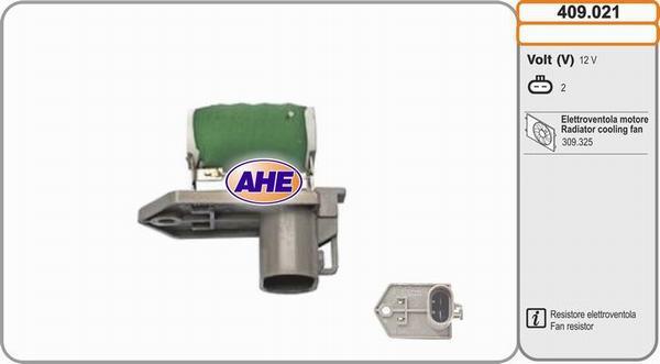 AHE 409.021 - Додатковий резистор, електромотор - вентилятор радіатора autocars.com.ua