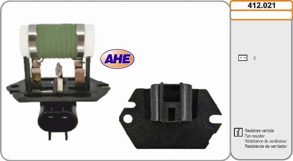 AHE 412.021 - Додатковий резистор, електромотор - вентилятор радіатора autocars.com.ua