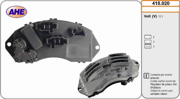 AHE 418.020 - Блок управління, ел.  вентилятор (охолодження двигуна) autocars.com.ua