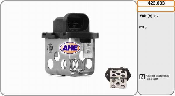 AHE 423.003 - Додатковий резистор, електромотор - вентилятор радіатора autocars.com.ua