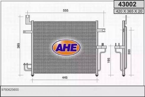 AHE 43002 - Конденсатор, кондиціонер autocars.com.ua