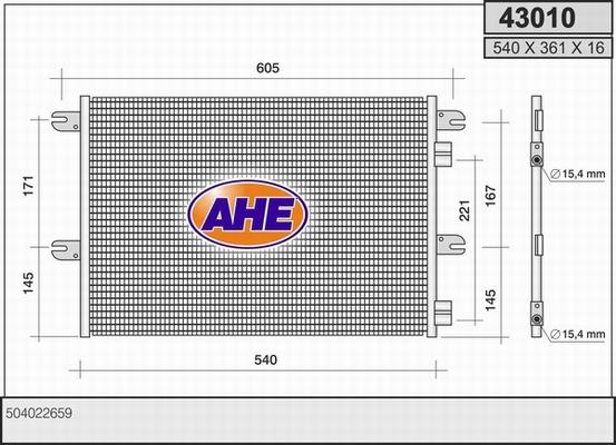 AHE 43010 - Конденсатор, кондиціонер autocars.com.ua