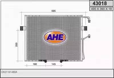 AHE 43018 - Конденсатор, кондиціонер autocars.com.ua