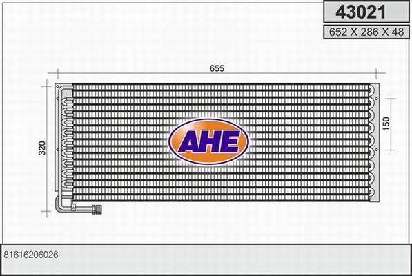 AHE 43021 - Конденсатор, кондиціонер autocars.com.ua