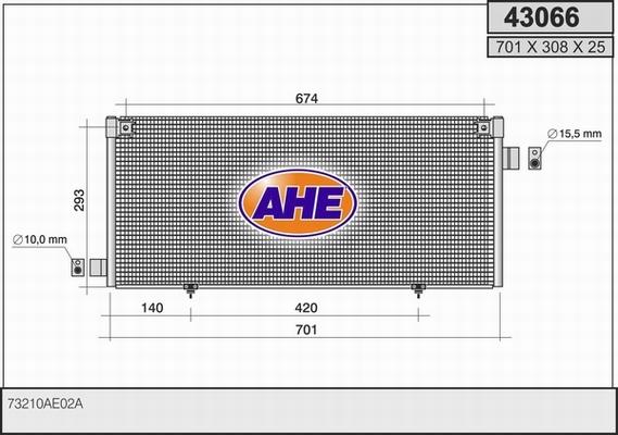 AHE 43066 - Конденсатор, кондиціонер autocars.com.ua