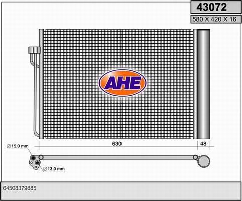 AHE 43072 - Конденсатор, кондиціонер autocars.com.ua