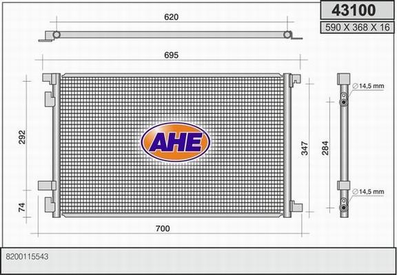 AHE 43100 - Конденсатор кондиционера autodnr.net