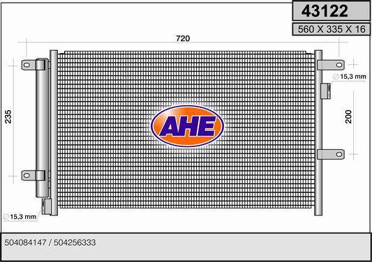 AHE 43122 - Конденсатор, кондиціонер autocars.com.ua