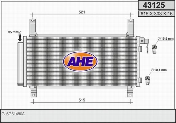 AHE 43125 - Конденсатор, кондиціонер autocars.com.ua