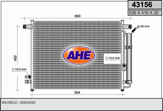 AHE 43156 - Конденсатор кондиционера autodnr.net