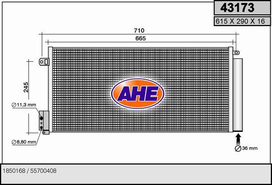 AHE 43173 - Конденсатор кондиционера autodnr.net