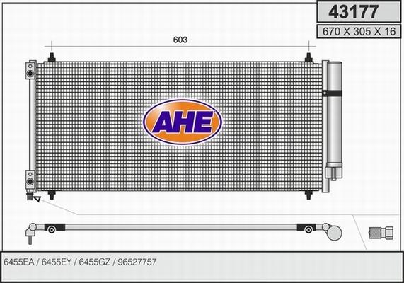 AHE 43177 - Конденсатор, кондиціонер autocars.com.ua