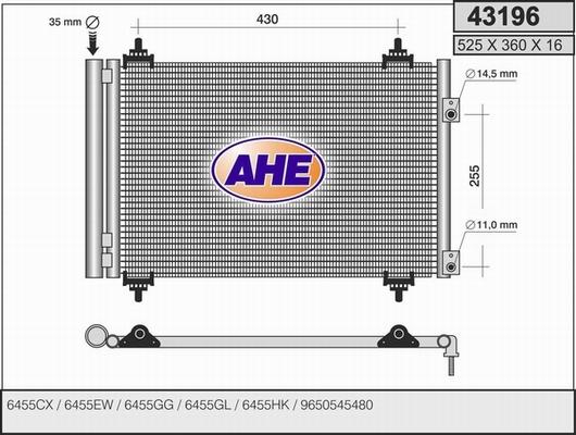 AHE 43196 - Конденсатор кондиционера autodnr.net
