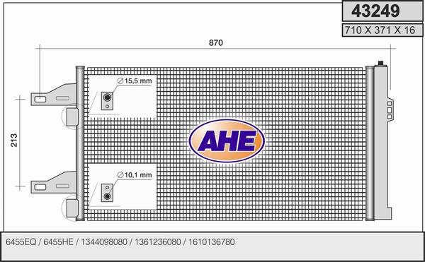 AHE 43249 - Конденсатор кондиционера autodnr.net