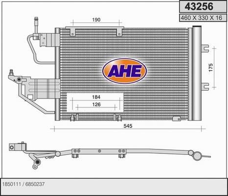 AHE 43256 - Конденсатор, кондиціонер autocars.com.ua