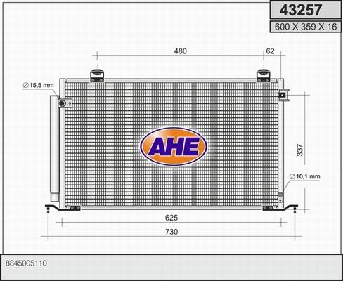 AHE 43257 - Конденсатор, кондиціонер autocars.com.ua