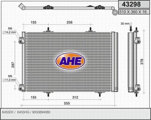AHE 43298 - Конденсатор кондиционера autodnr.net