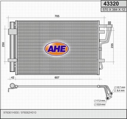 AHE 43320 - Конденсатор, кондиціонер autocars.com.ua