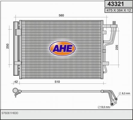 AHE 43321 - Конденсатор, кондиціонер autocars.com.ua