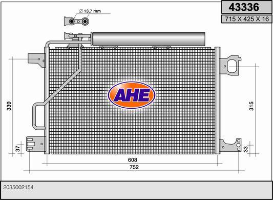 AHE 43336 - Конденсатор, кондиціонер autocars.com.ua