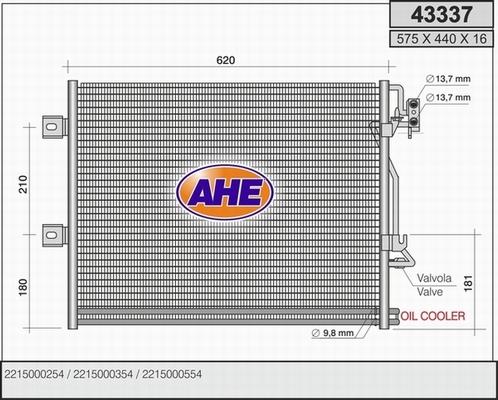 AHE 43337 - Конденсатор, кондиціонер autocars.com.ua