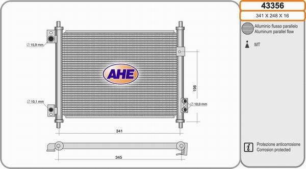 AHE 43356 - Конденсатор кондиционера autodnr.net