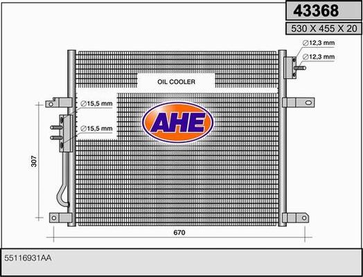 AHE 43368 - Конденсатор, кондиціонер autocars.com.ua