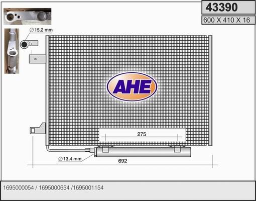 AHE 43390 - Конденсатор, кондиціонер autocars.com.ua