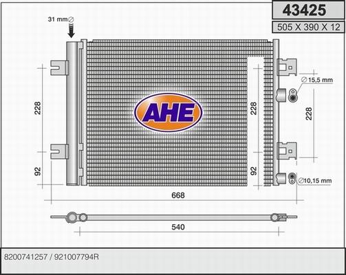 AHE 43425 - Конденсатор кондиционера autodnr.net