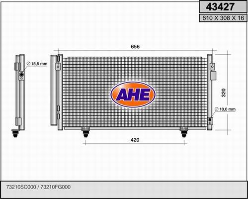 AHE 43427 - Конденсатор, кондиціонер autocars.com.ua