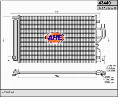 AHE 43440 - Конденсатор кондиционера autodnr.net