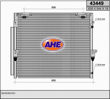 AHE 43449 - Конденсатор, кондиціонер autocars.com.ua