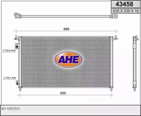 AHE 43458 - Конденсатор, кондиціонер autocars.com.ua