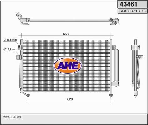AHE 43461 - Конденсатор, кондиціонер autocars.com.ua