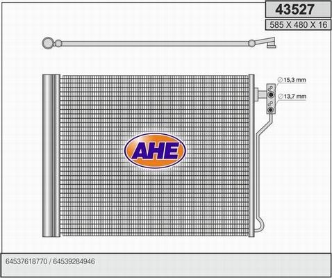 AHE 43527 - Конденсатор, кондиціонер autocars.com.ua