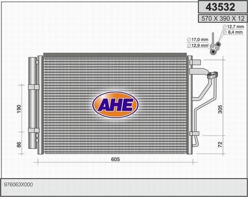 AHE 43532 - Конденсатор, кондиціонер autocars.com.ua