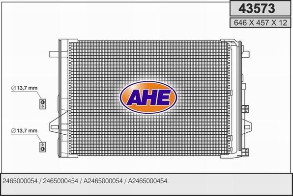 AHE 43573 - Конденсатор, кондиціонер autocars.com.ua