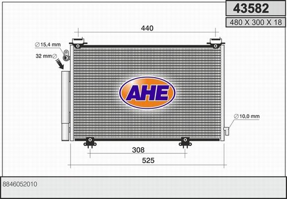 AHE 43582 - Конденсатор, кондиціонер autocars.com.ua