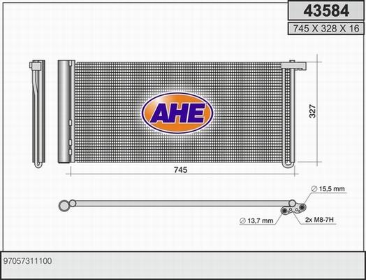 AHE 43584 - Конденсатор, кондиціонер autocars.com.ua