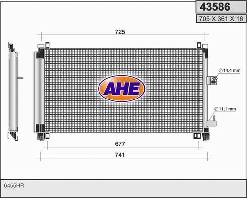 AHE 43586 - Конденсатор, кондиціонер autocars.com.ua