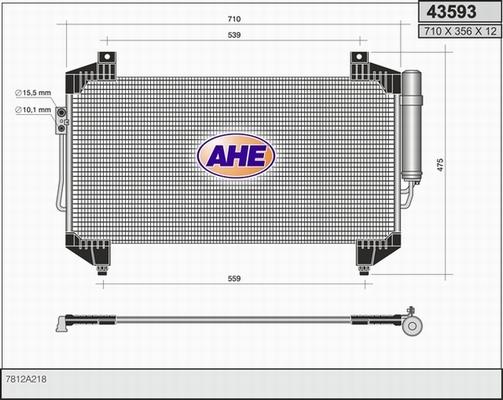 AHE 43593 - Конденсатор, кондиціонер autocars.com.ua