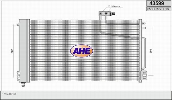 AHE 43599 - Конденсатор, кондиціонер autocars.com.ua