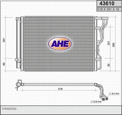 AHE 43610 - Конденсатор, кондиціонер autocars.com.ua