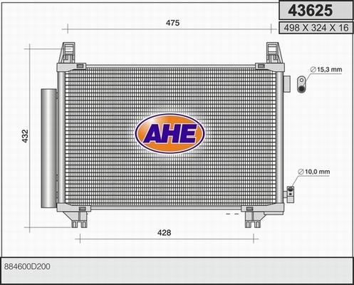 AHE 43625 - Конденсатор, кондиціонер autocars.com.ua