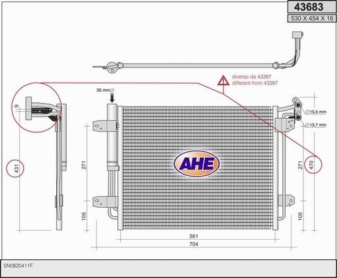 AHE 43683 - Конденсатор кондиционера autodnr.net