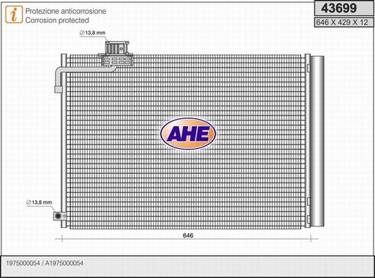 AHE 43699 - Конденсатор, кондиціонер autocars.com.ua