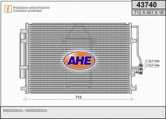 AHE 43740 - Конденсатор, кондиціонер autocars.com.ua