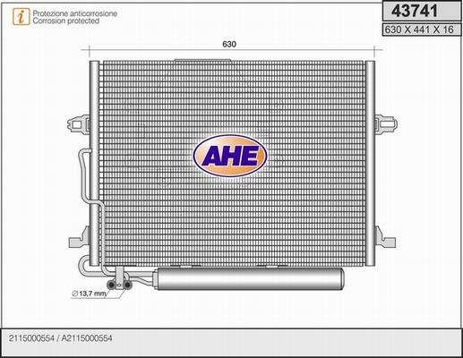 AHE 43741 - Конденсатор, кондиціонер autocars.com.ua